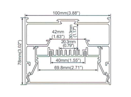 1 Meter 39.4" Suspended LED Aluminum Profile LED Channel 78mm(H) x 100mm(W) Suit 70mm width strip light